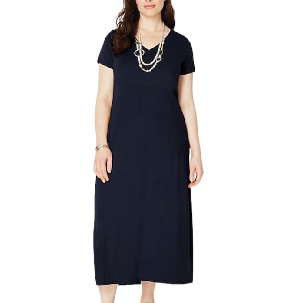 J. Jill Black Seamed Elliptical Knit Maxi Dress Small